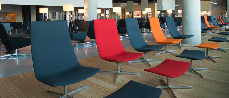 ANA Lounge chairs look out runway
